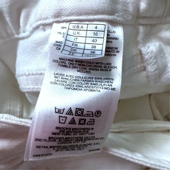 BROOKS BROTHERS 1818 White Classic Stretch Straight Leg Denim Jeans Preppy 4 - Picture 5 of 7